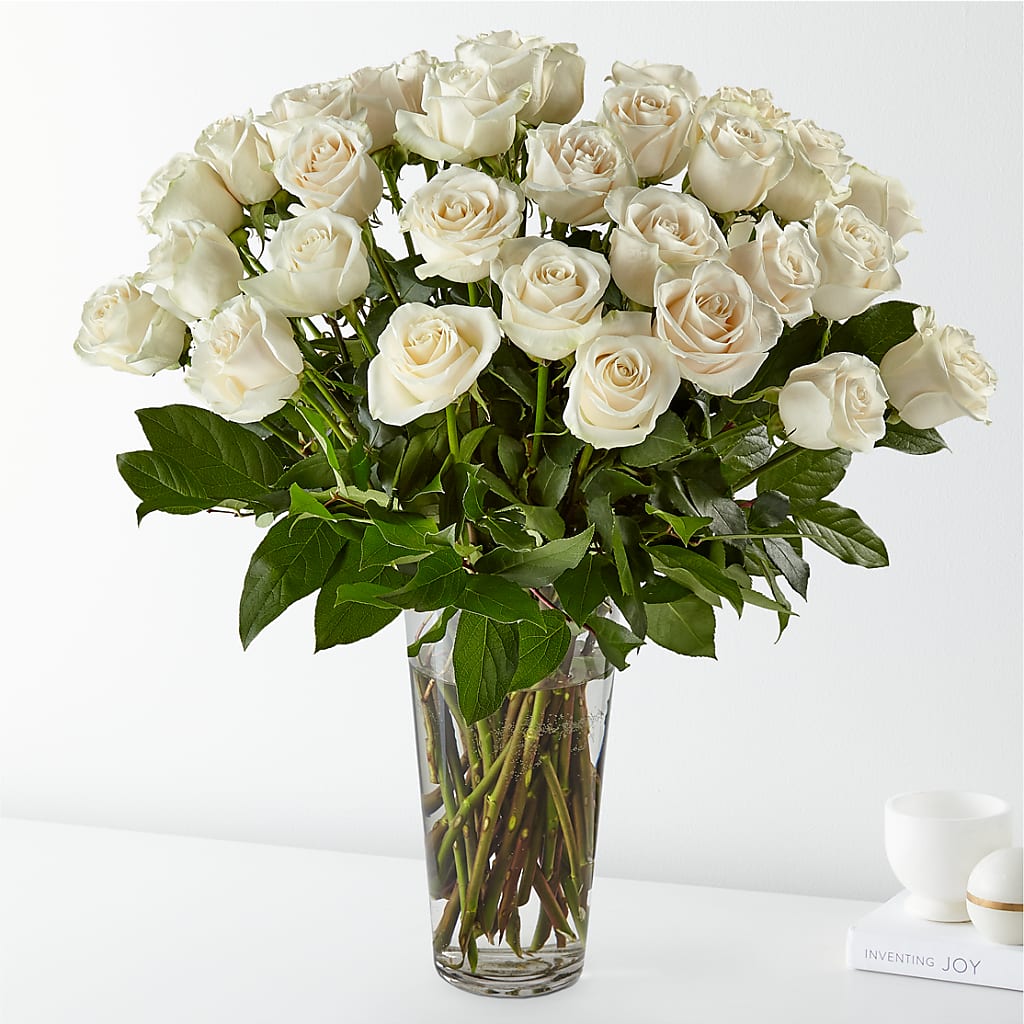 Long Stem White Rose Bouquet – Abc Florist, Mullens WV
