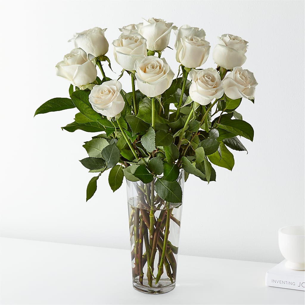 Long Stem White Rose Bouquet – Abc Florist, Mullens WV