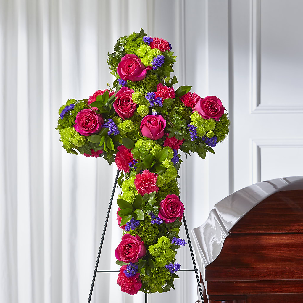 Tribute Rose Floral Cross – Abc Florist, Mullens WV