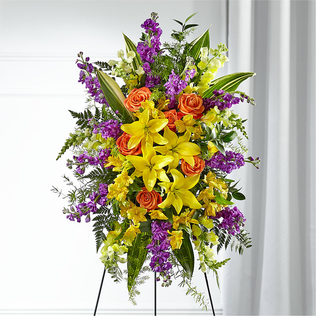Thoughtful Prayers Standing Spray – Abc Florist, Mullens WV