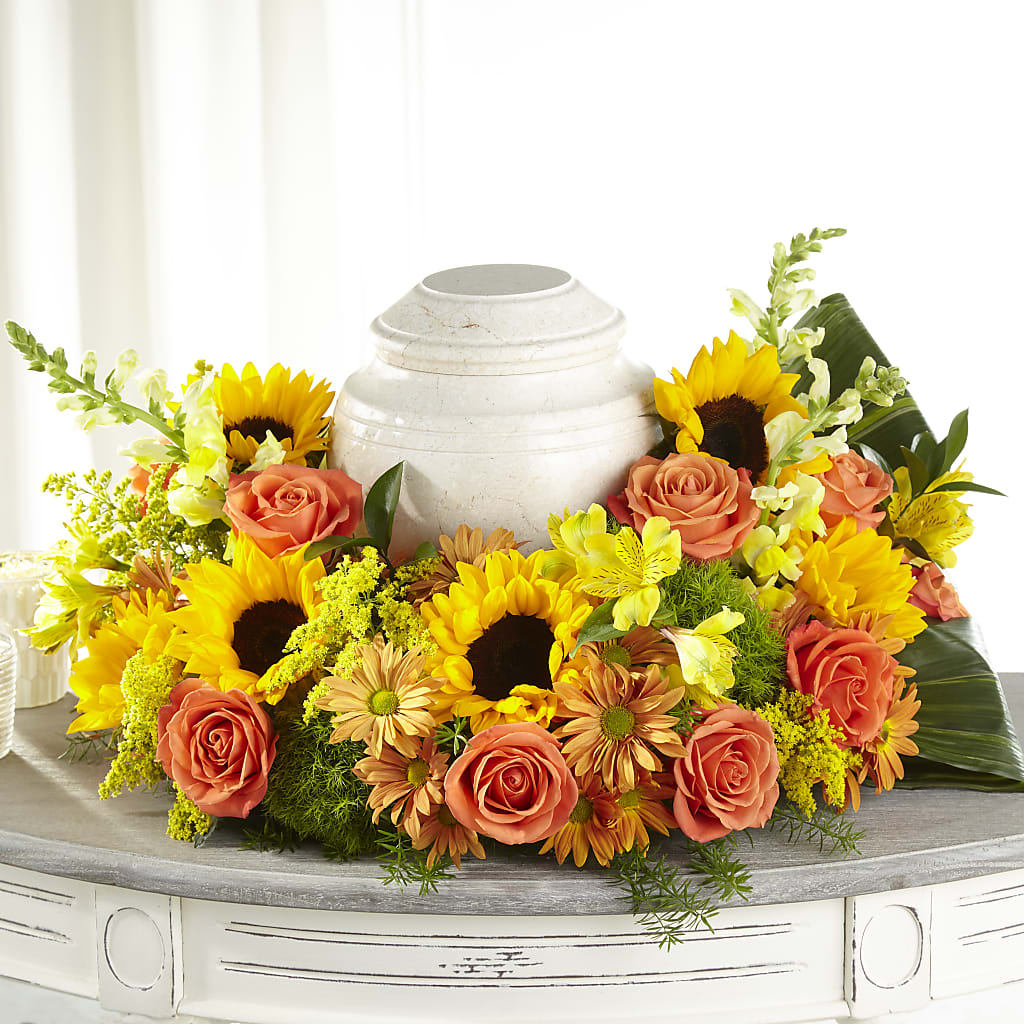 Faithful Sunflower Cremation Adornment – Abc Florist, Mullens WV