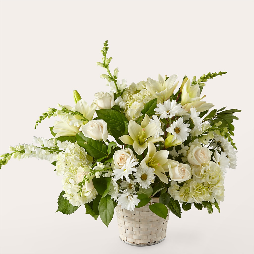 Ivory Elegance Floral Basket – Abc Florist, Mullens WV
