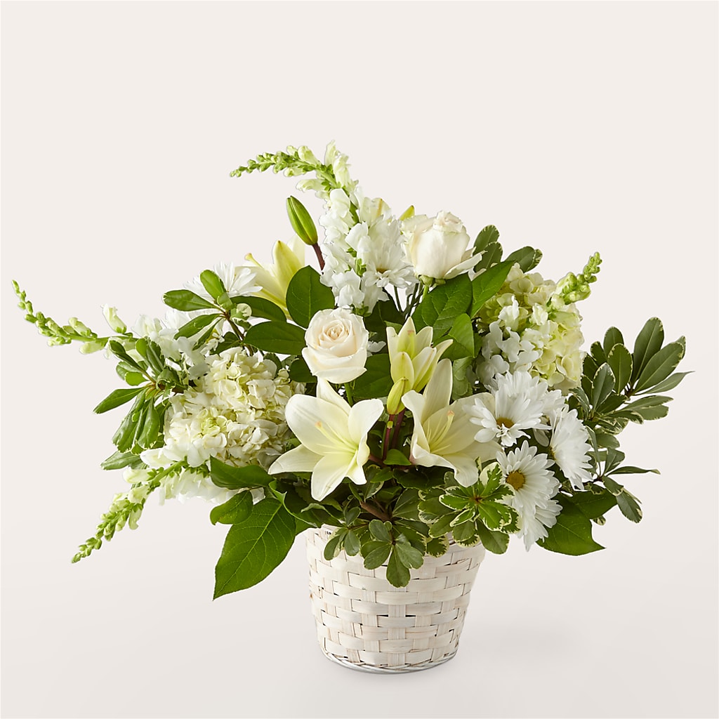 Ivory Elegance Floral Basket – Abc Florist, Mullens WV