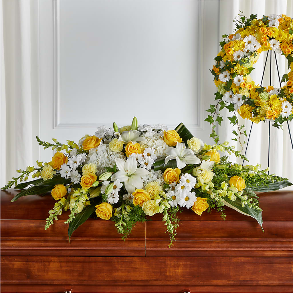 Golden Harmony Casket Spray – Abc Florist, Mullens WV