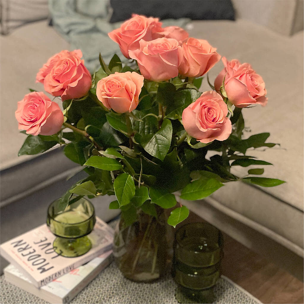 Long Stem Pink Rose Bouquet –  Abc Florist, Mullens WV