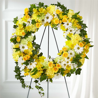 Golden Remembrance Wreath –  Abc Florist, Mullens WV