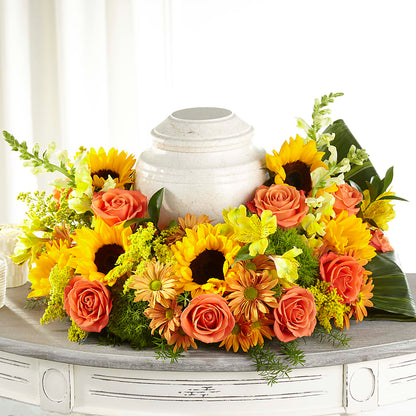Faithful Sunflower Cremation Adornment –  Abc Florist, Mullens WV
