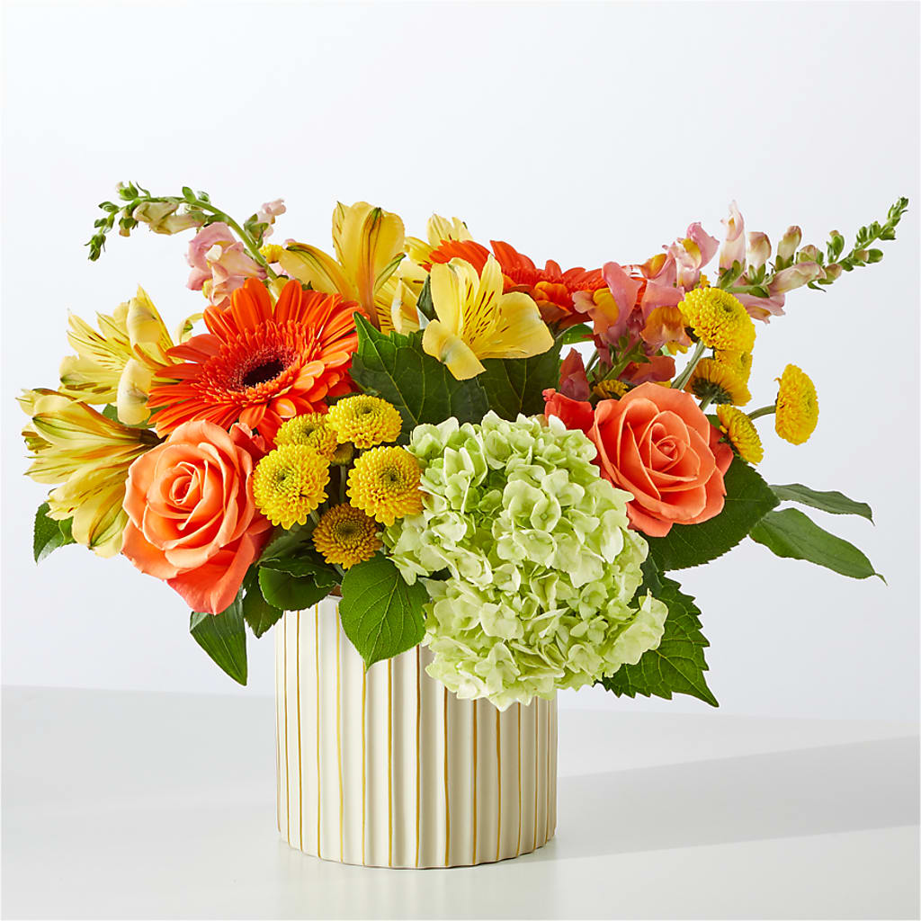 Autumn Sunshine Bouquet with Ivory Vase –  Abc Florist, Mullens WV