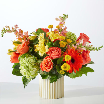 Autumn Sunshine Bouquet with Ivory Vase –  Abc Florist, Mullens WV