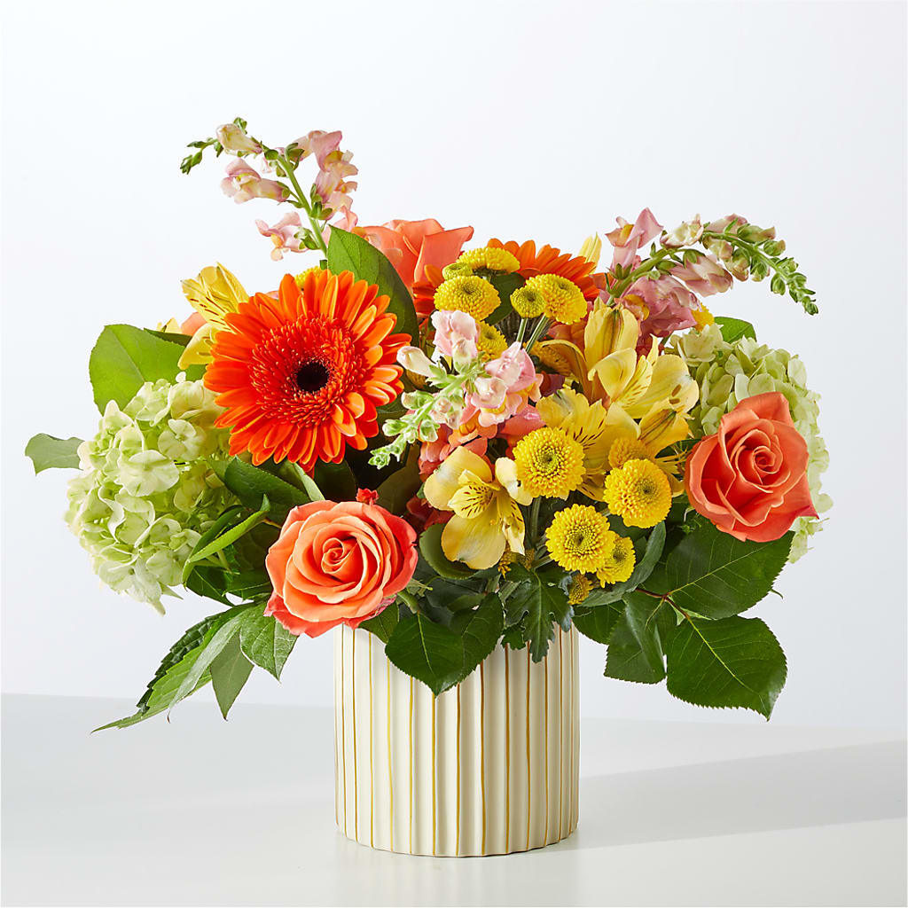 Autumn Sunshine Bouquet with Ivory Vase –  Abc Florist, Mullens WV