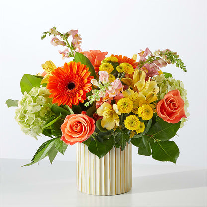 Autumn Sunshine Bouquet with Ivory Vase –  Abc Florist, Mullens WV