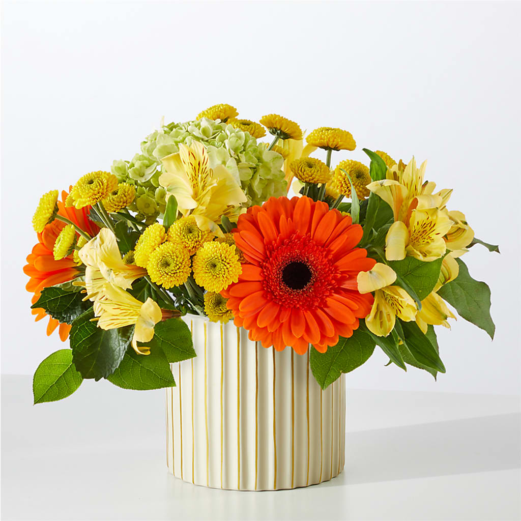 Autumn Sunshine Bouquet with Ivory Vase –  Abc Florist, Mullens WV
