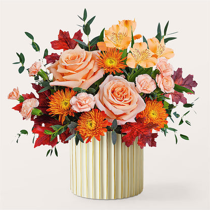 Spiced Latte Bouquet with Ivory Vase –  Abc Florist, Mullens WV