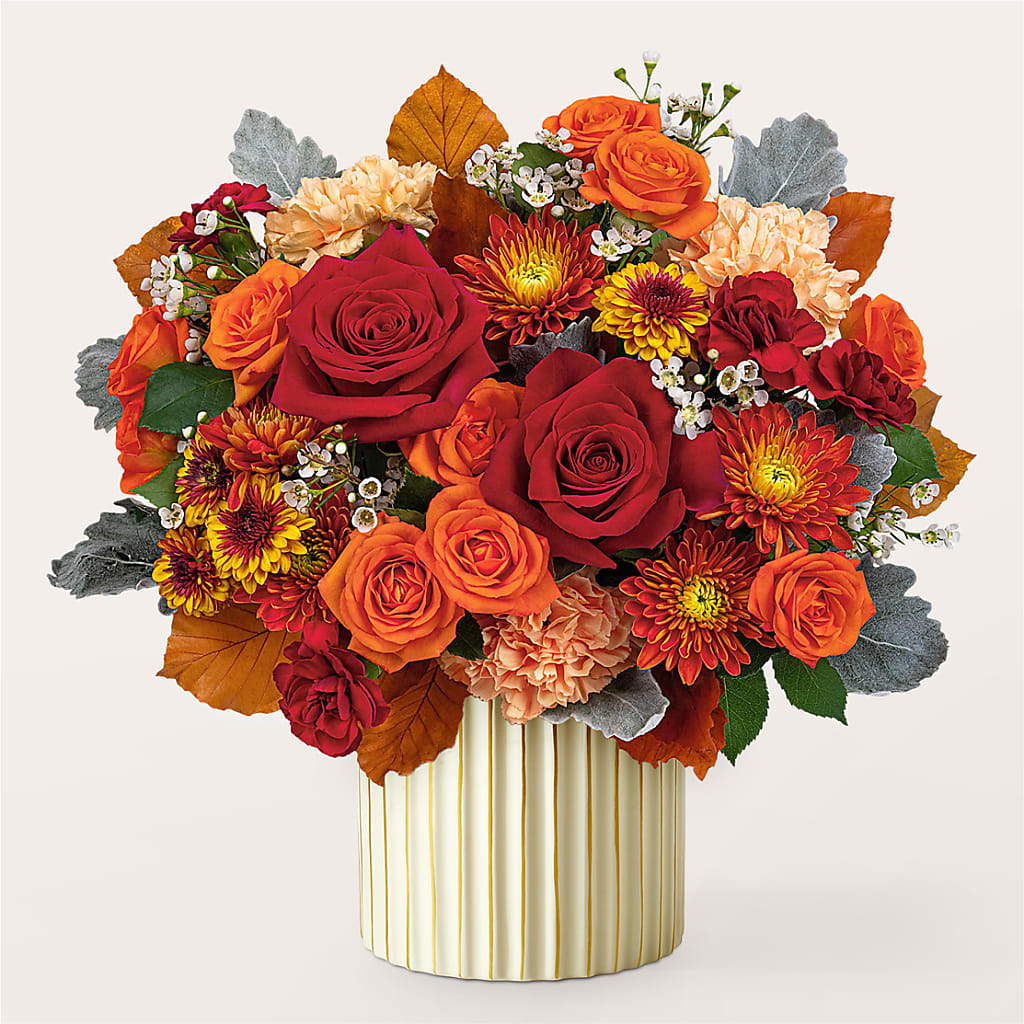 Merlot Bouquet with Ivory Vase –  Abc Florist, Mullens WV