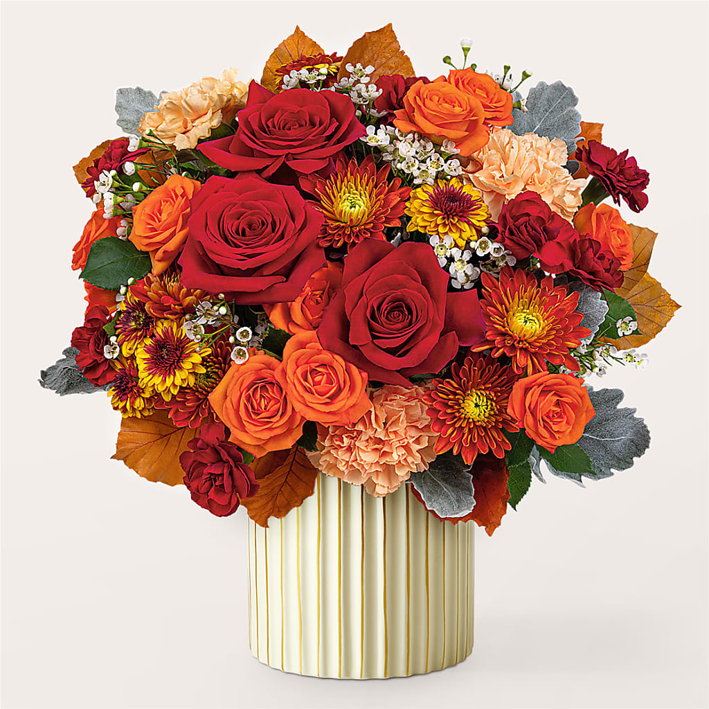 Merlot Bouquet with Ivory Vase –  Abc Florist, Mullens WV