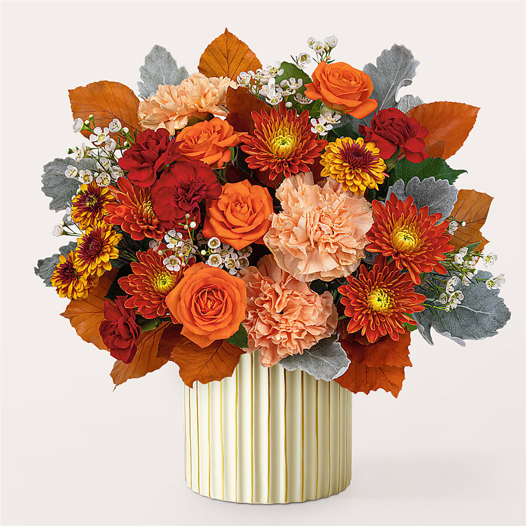Merlot Bouquet with Ivory Vase –  Abc Florist, Mullens WV