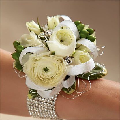 White Wedding Corsage –  Abc Florist, Mullens WV