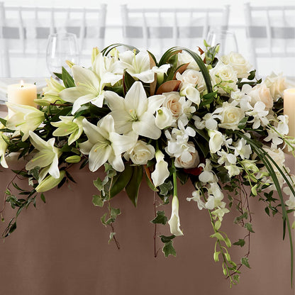 White Linen Arrangement –  Abc Florist, Mullens WV